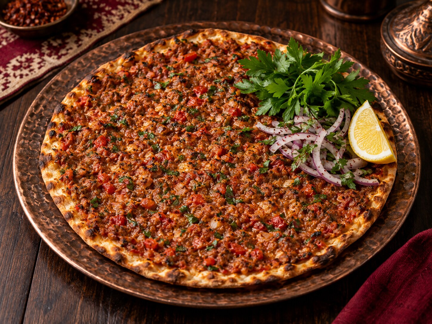 Lahmacun için temsili sunum