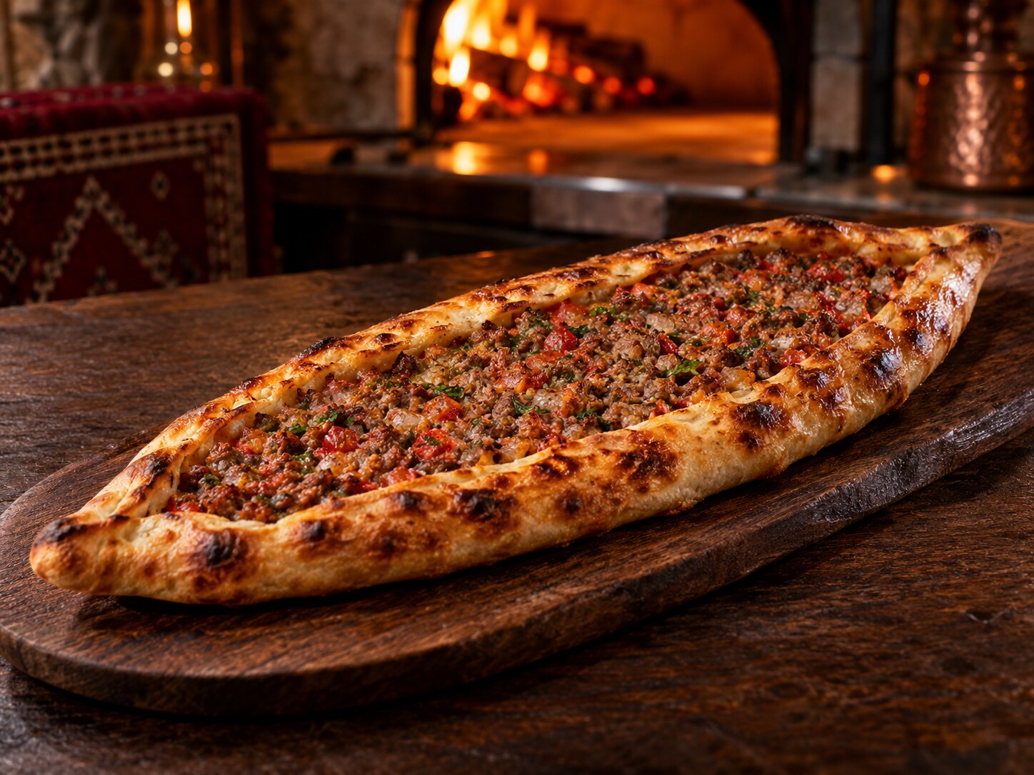 Kıymalı Pide için temsili sunum