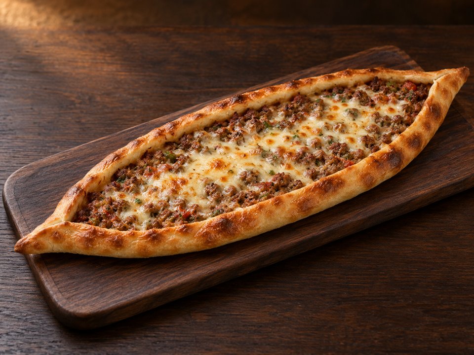 Kıymalı Kaşarlı Pide